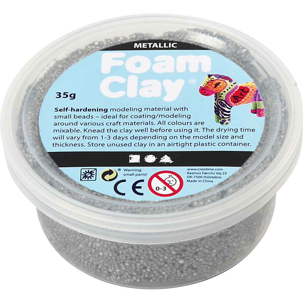 Foam Clay®, metalne, hõbedane, 35 g/ 1 tuubi