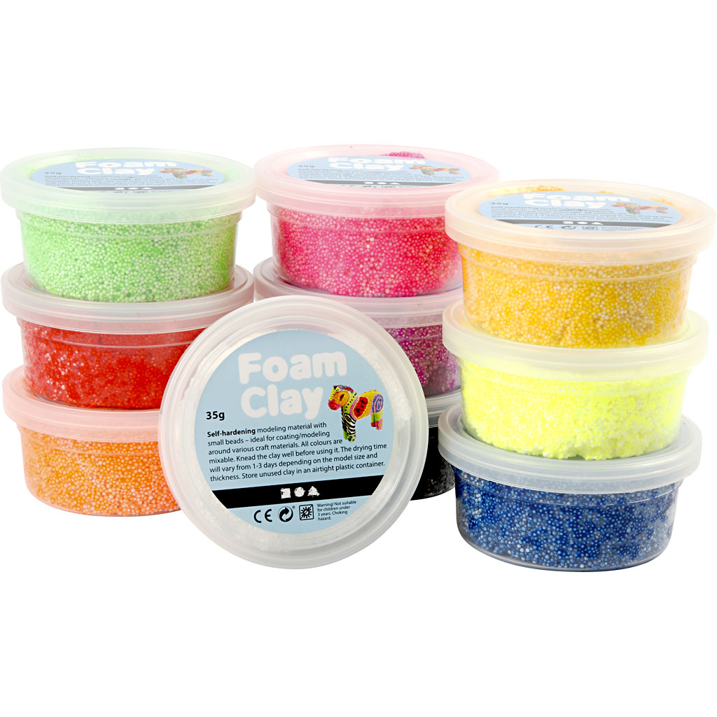 Foam Clay®, eri värvi, 10x35 g/ 1 pakk