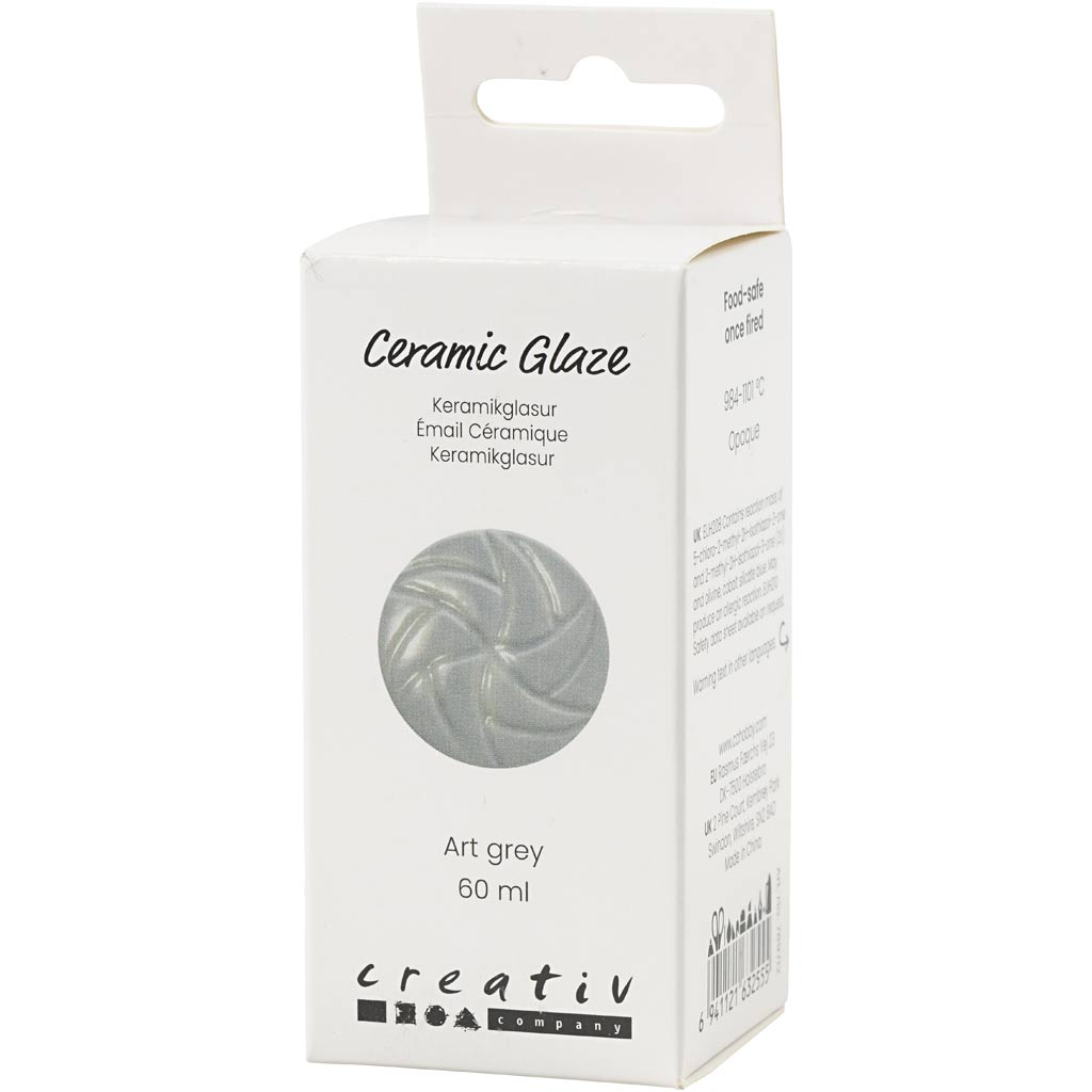 Keraamiline glasuur, 984-1101 °C, läbipaistmatu, Art Grey, 60 ml/ 1 tuubi - Image 3