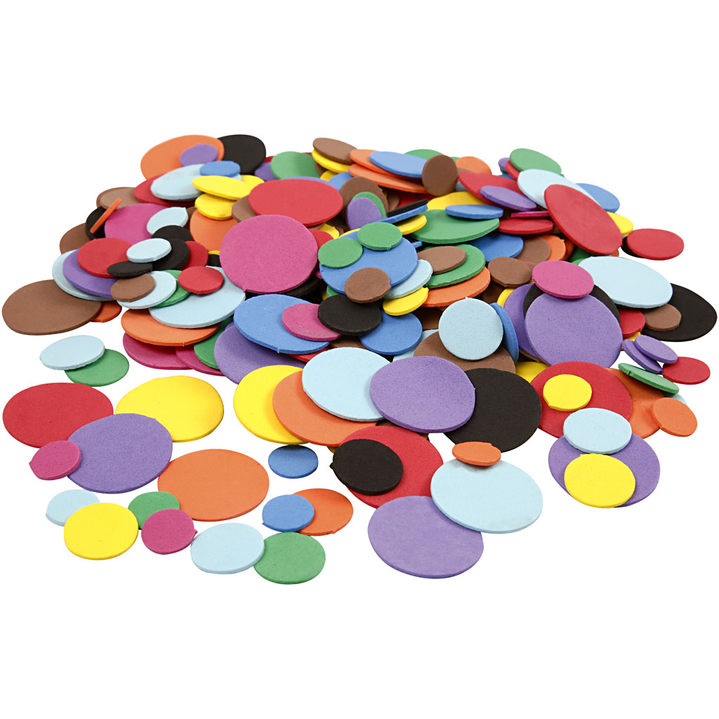 EVA vahtpolüstri ringid, diameeter. 12+20+32 mm, erinevad värvid, 300 tk / 1 pakk