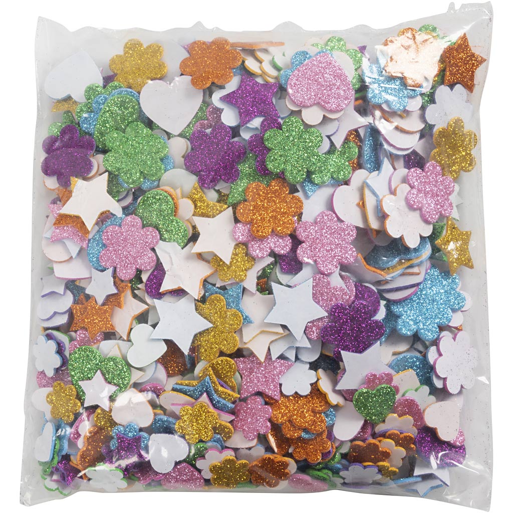 Vahukujud, tähed, lilled ja südamed, diameeter. 19+29 mm, 800 tk / 1 pakk - Image 2