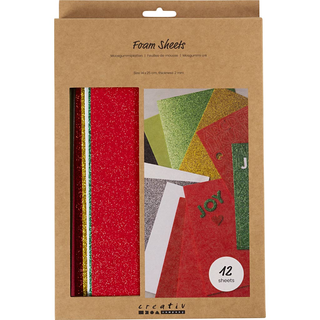 Vahtplaadid, suurus 14x25 cm, paksus 2 mm, jõuluvärvid, 12 lehte/ 1 pakk - Image 2