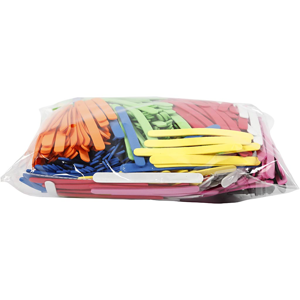 Vahtplastist jääpulgad, pikkus: 11,5 cm, laius: 1 cm, paksus 2 mm, erinevad värvid, 1000 tk/ 1 pakk - Image 2