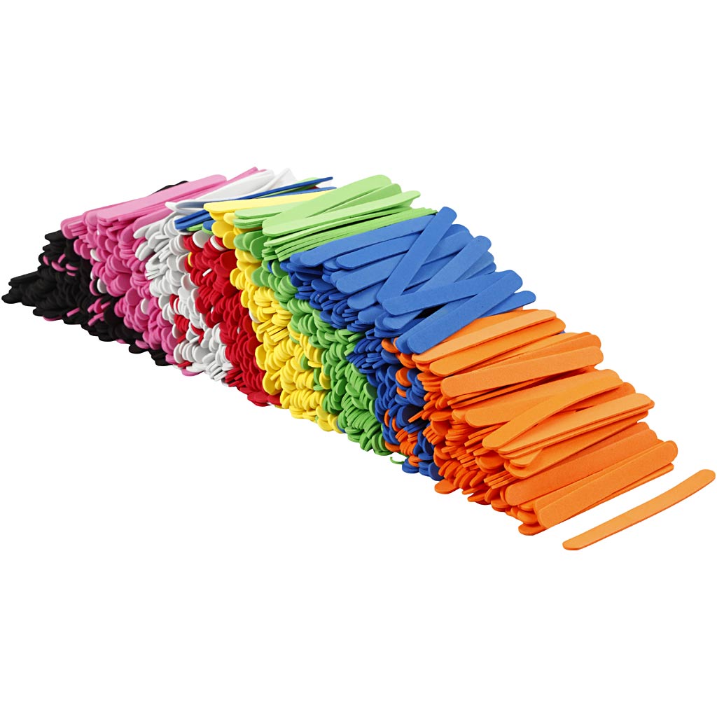 Vahtplastist jääpulgad, pikkus: 11,5 cm, laius: 1 cm, paksus 2 mm, erinevad värvid, 1000 tk/ 1 pakk - Image 4