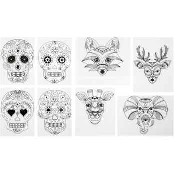 Shrink plastiklehed motiividega, leht 10,5x14,5 cm, paksus 0,3 mm, matt läbipaistev, 36 lehte/ 1 pakk