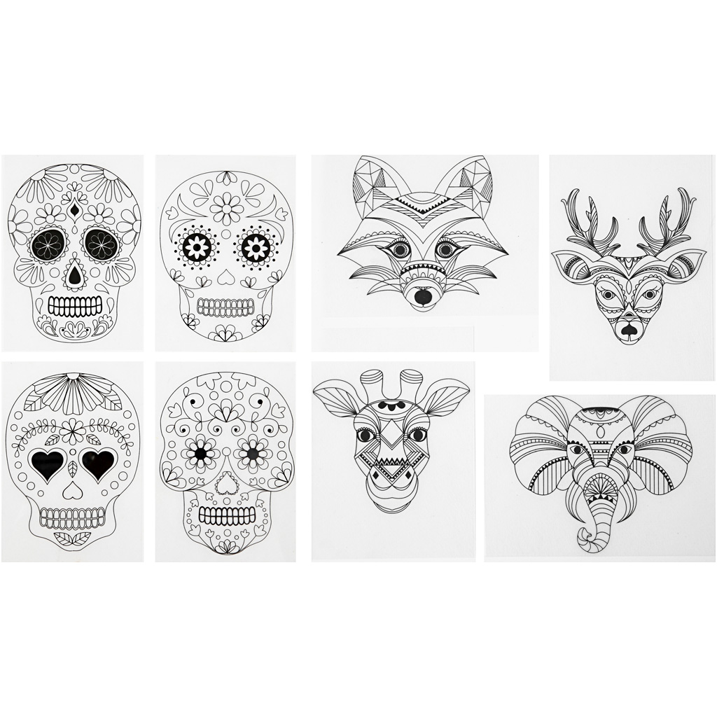 Shrink plastiklehed motiividega, leht 10,5x14,5 cm, paksus 0,3 mm, matt läbipaistev, 36 lehte/ 1 pakk - Image 3