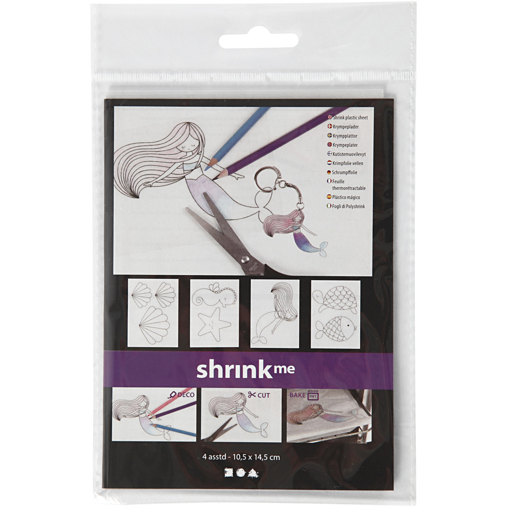 Kitsendusplaat motiividega, merineitsi, leht 10,5x14,5 cm, paksus 0,3 mm, matt läbipaistev, 4 lehte/ 1 pakk. - Image 2