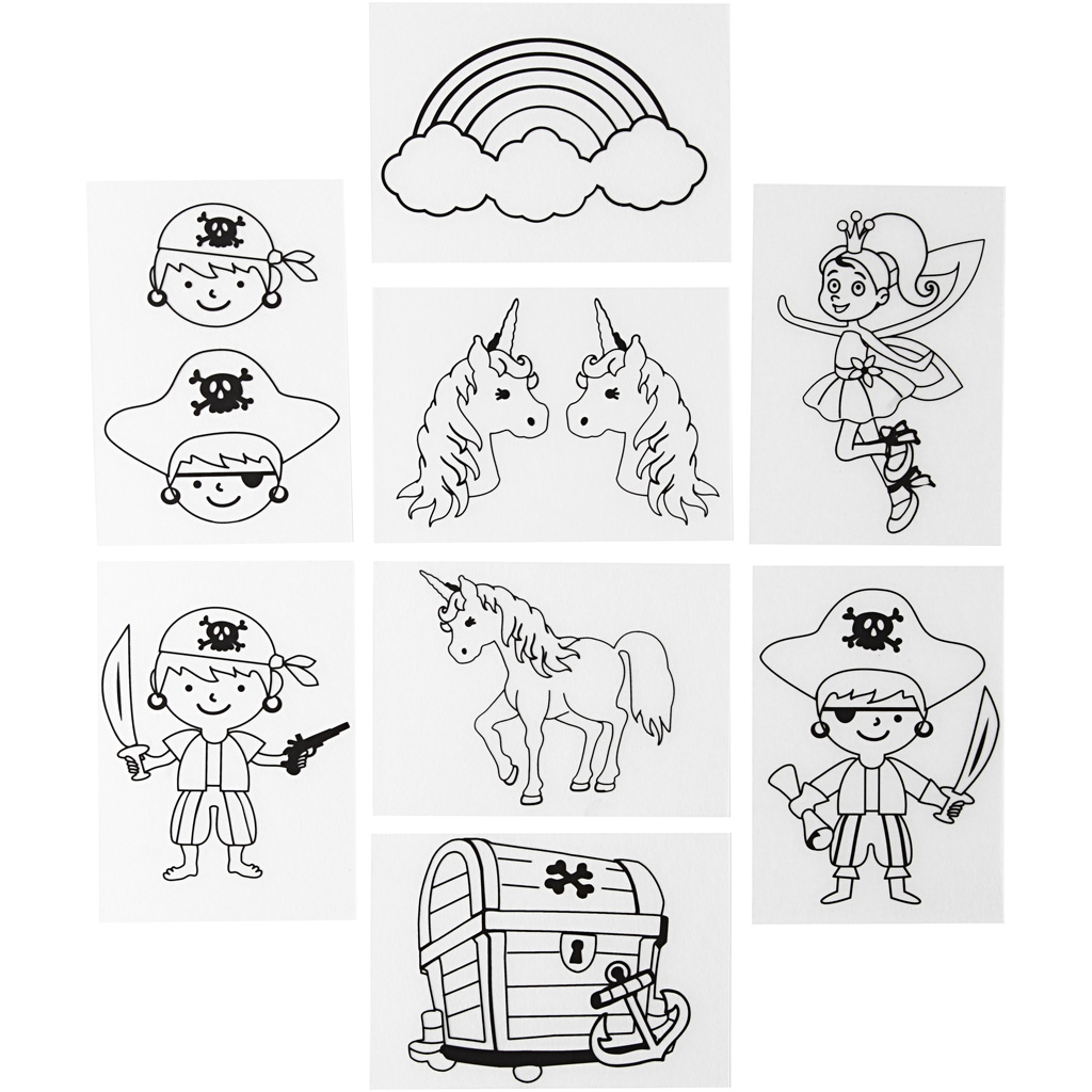 Shrink plastiklehed motiividega, leht 10,5x14,5 cm, paksus 0,3 mm, 36 lehte/ 1 pakk