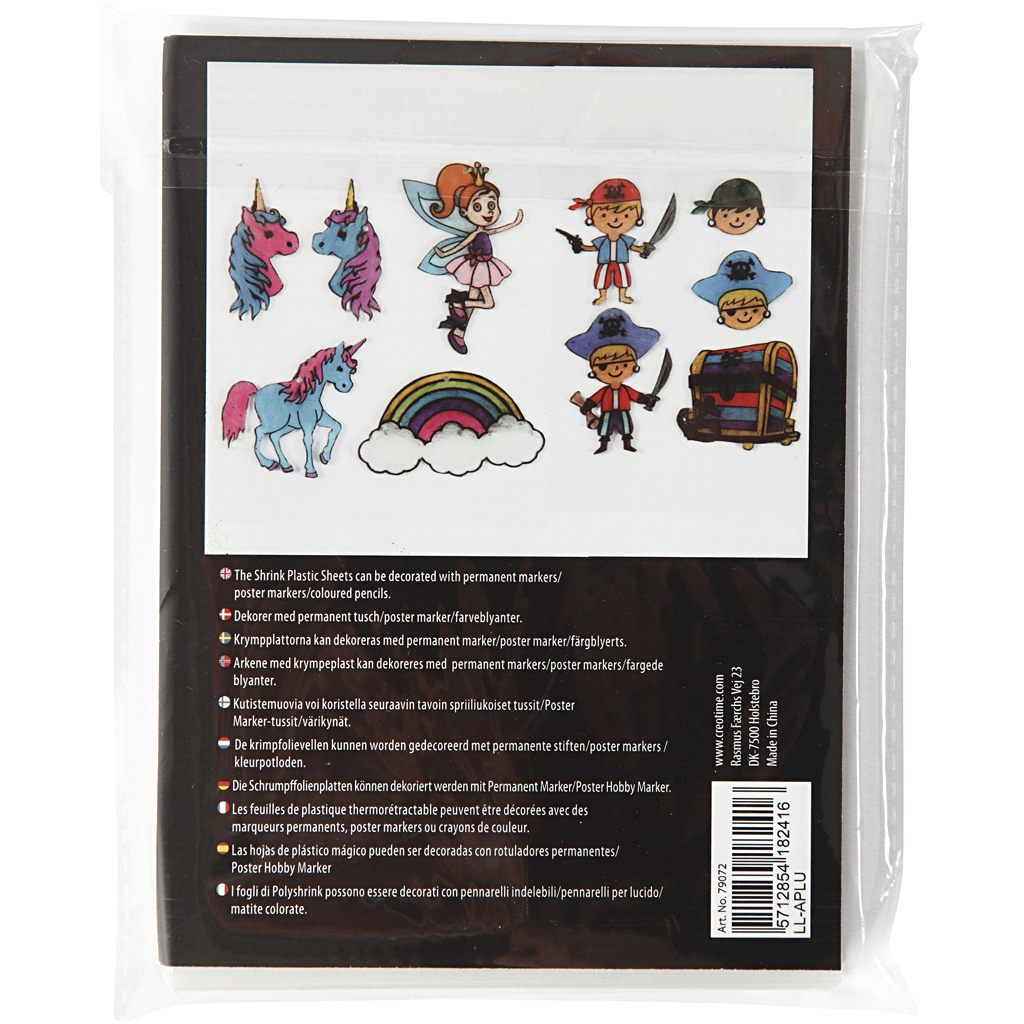 Shrink plastiklehed motiividega, leht 10,5x14,5 cm, paksus 0,3 mm, 36 lehte/ 1 pakk - Image 3