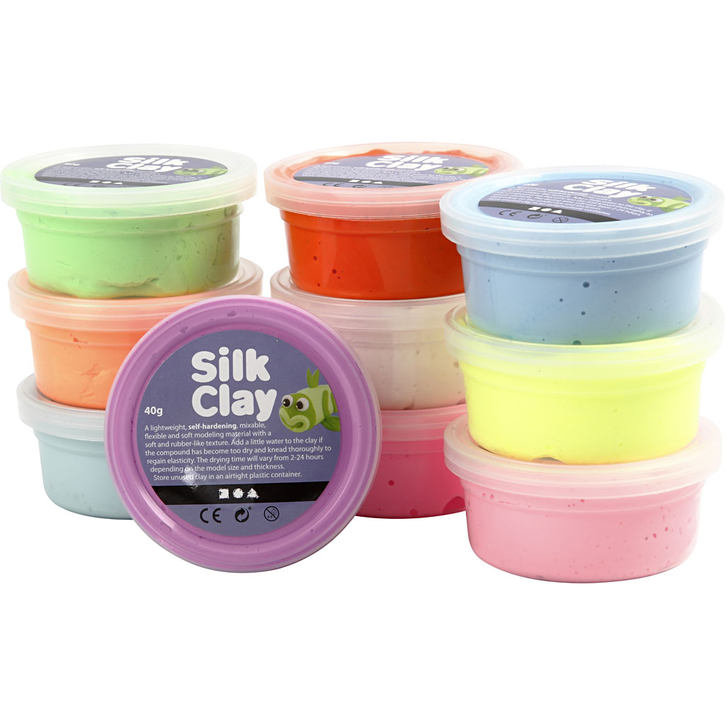 Silk Clay®, Basic 2, erinevad värvid, 10x40 g/ 1 pakk