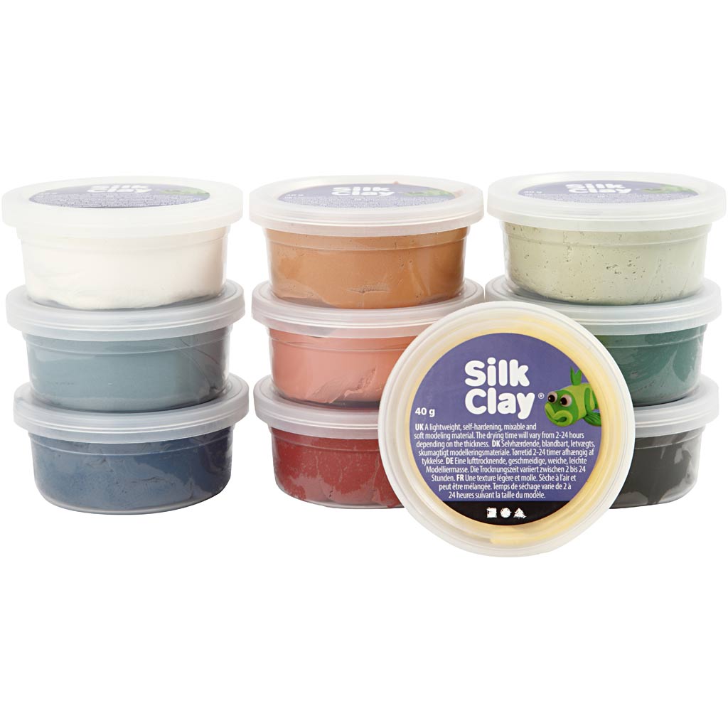 Silk Clay®, mute värvid, 10x40 g/ 1 pakk