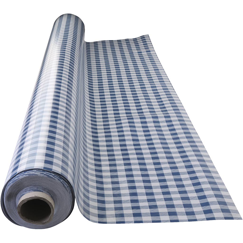 Õlikangas, ruuduline, W: 140 cm, sinine, valge, 20 m/ 1 rull - Image 2