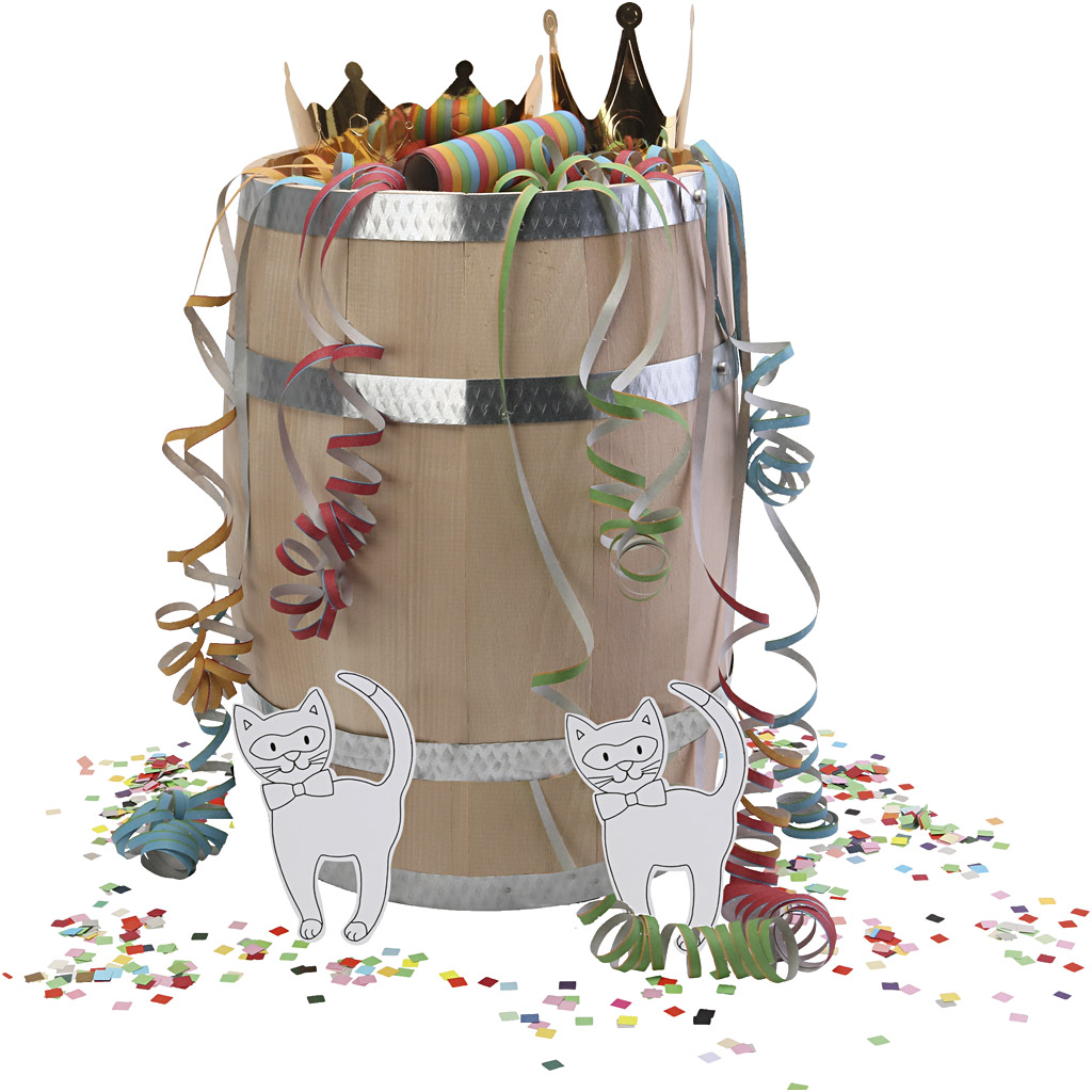 Karnevali tünn koos kaunistustega, H: 44 cm, ekstra tugev, 1 komplekt