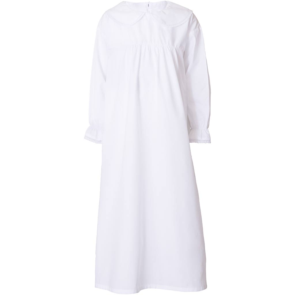 Lucia kleit, L: 101 cm, L: 45 cm, suurus 122/128 cm, valge, 1 tk.