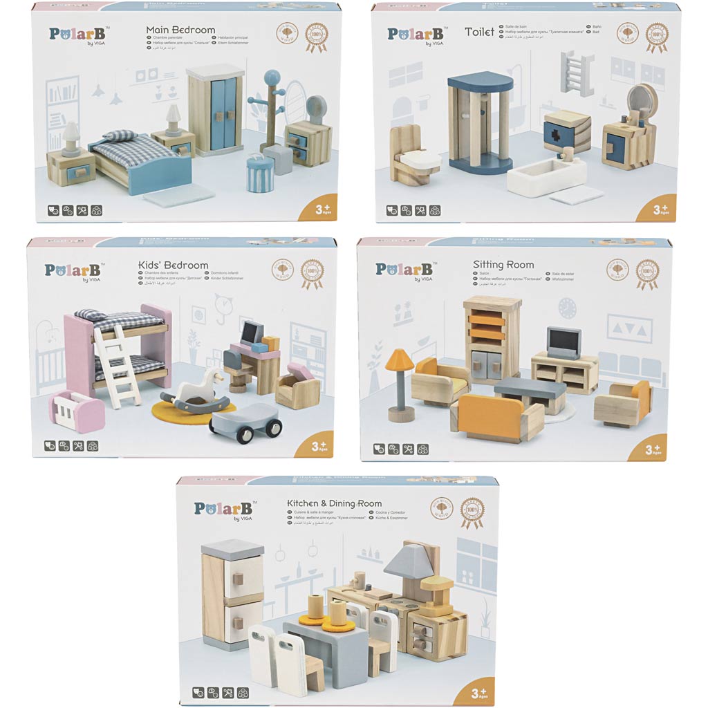 VIGA Nukumaja mööbel, suurus 2x2x7,5 cm, 40 osa/ 1 komplekt - Image 2