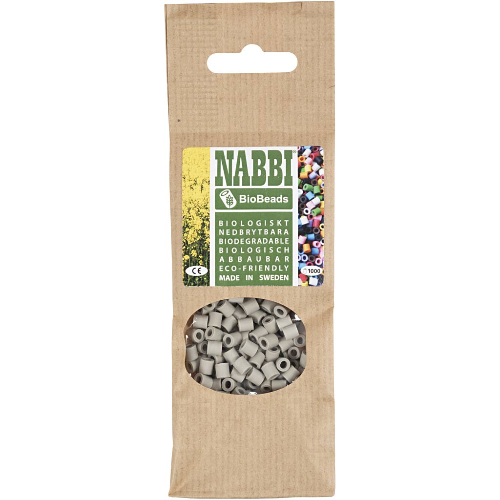 NABBI BioBeads, suurus 5x5 mm, augu suurus 2,5 mm, keskmine, hall, 1000 tk/ 1 pakk - Image 2