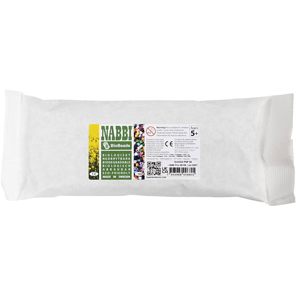 NABBI BioBeads, suurus 5x5 mm, augu suurus 2,5 mm, keskmine, hall, 3000 tk/ 1 pakk - Image 2