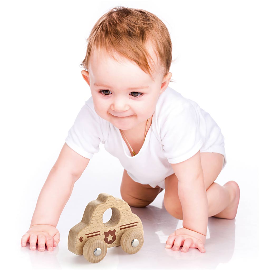 VIGA Väike puidust politseiauto, politseiauto, suurus 9x7,5 cm, 1 tk. - Image 3