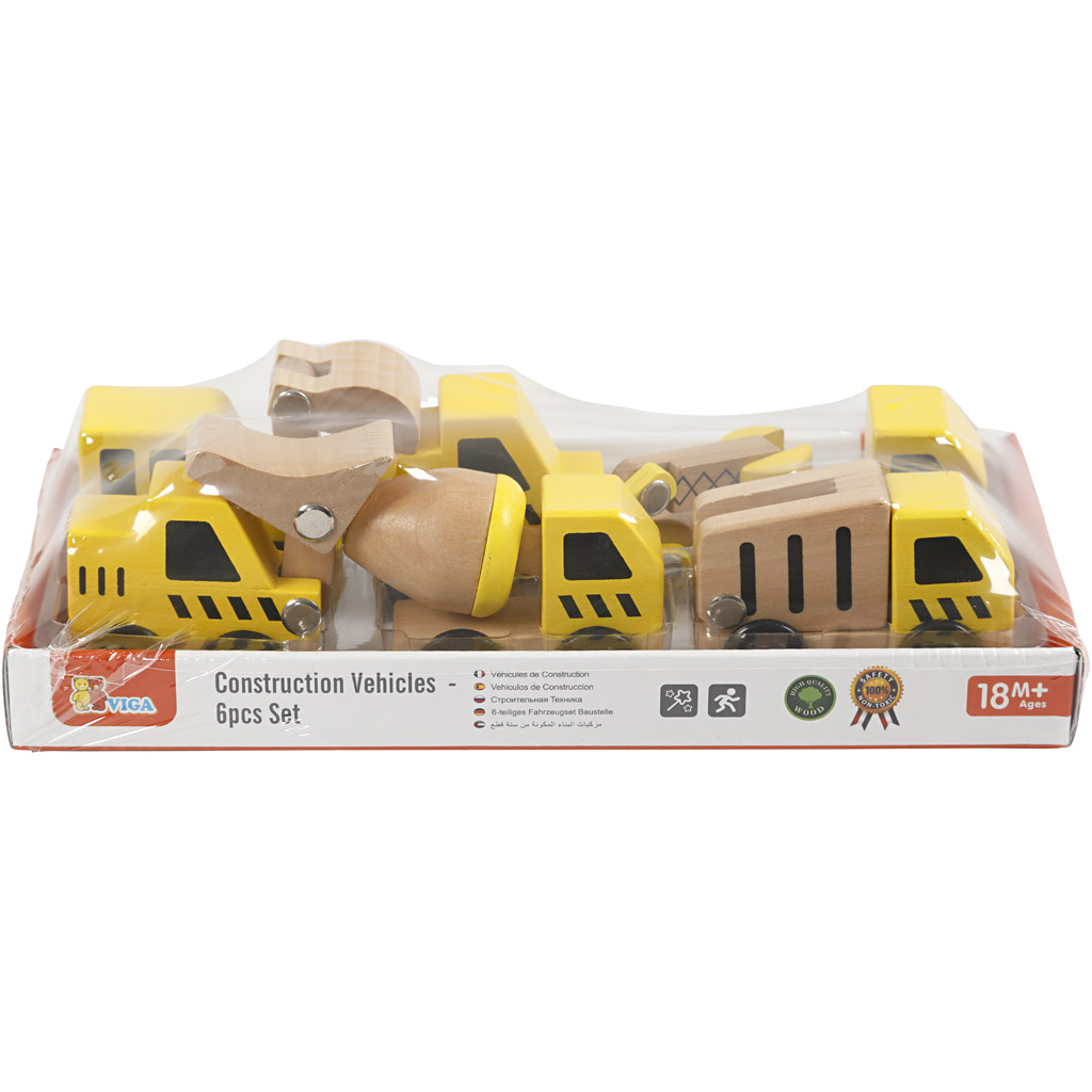 VIGA miniautod, Kaevurid ja ehitusautod, suurus 7-9 cm, 6 osa/ 1 komplekt - Image 3