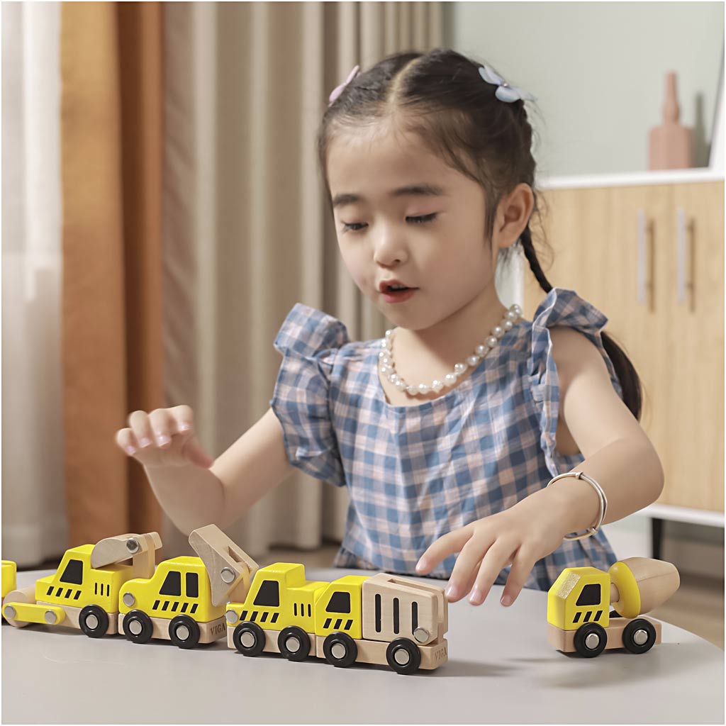 VIGA miniautod, Kaevurid ja ehitusautod, suurus 7-9 cm, 6 osa/ 1 komplekt - Image 4