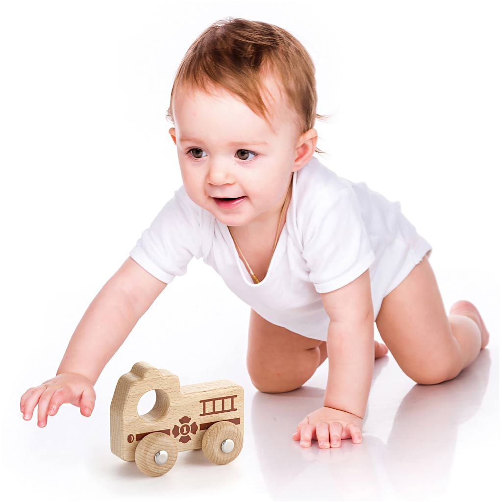 VIGA Puidust auto, tuletõrjeauto, K: 4,3 cm, L: 9 cm, S: 7,5 cm, 1 tk. - Image 3