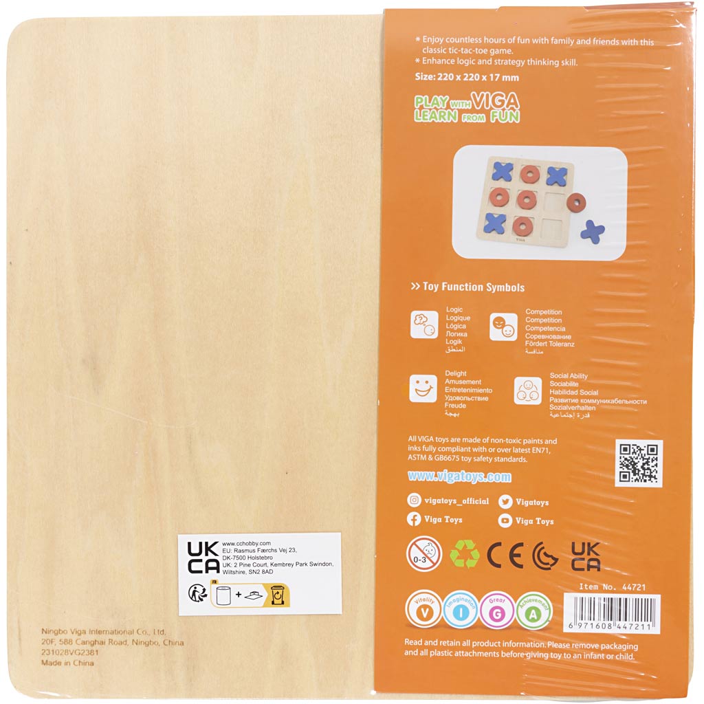 VIGA Tic Tac Toe, K: 0,9 cm, L: 22, L: 22 cm, 1 tk. - Image 3