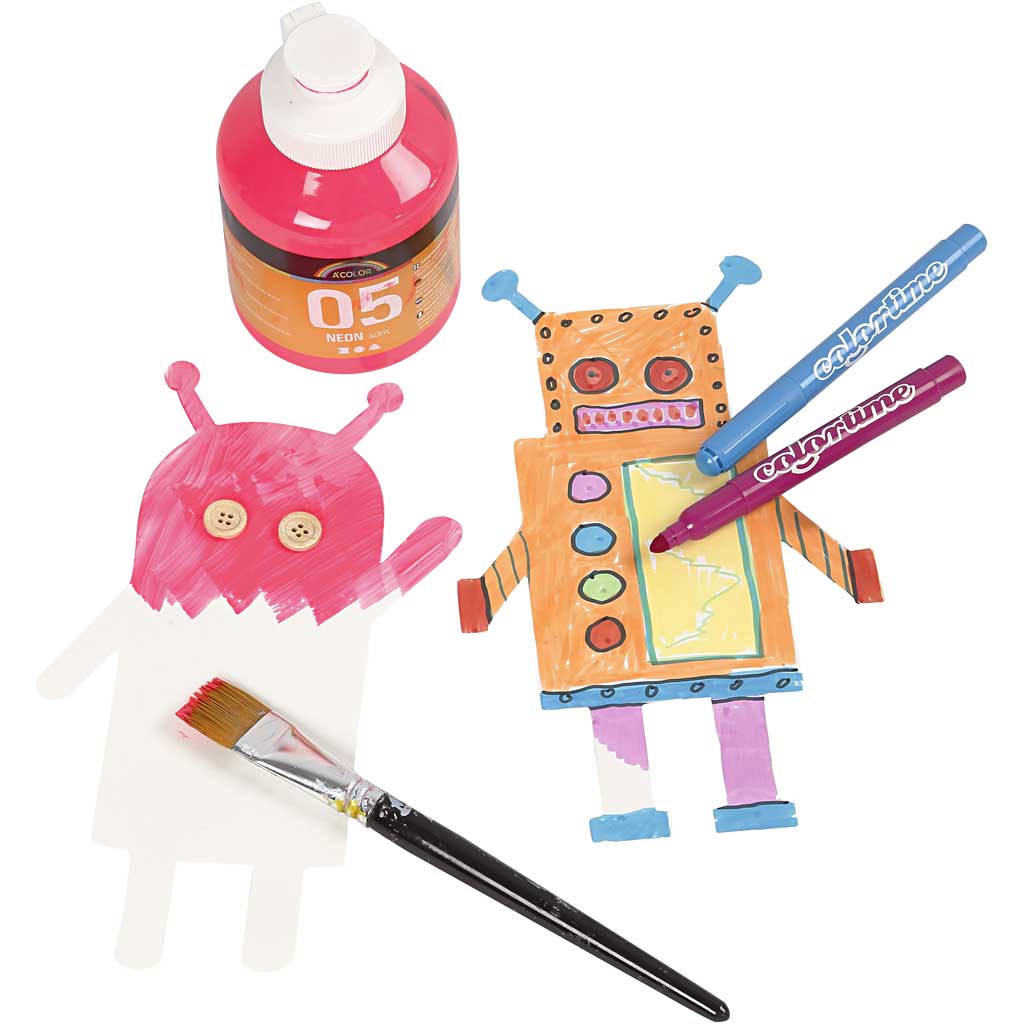 Robotid, kõrgus: 22,5-24 cm, laius: 15-16 cm, 230 g, valge, 16 tk/ 1 pakk - Image 4