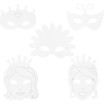 Muinasjutumaskid, kõrgus: 13,5-25 cm, laius: 17-25 cm, 230 g, valge, 16 tk/ 1 pakk