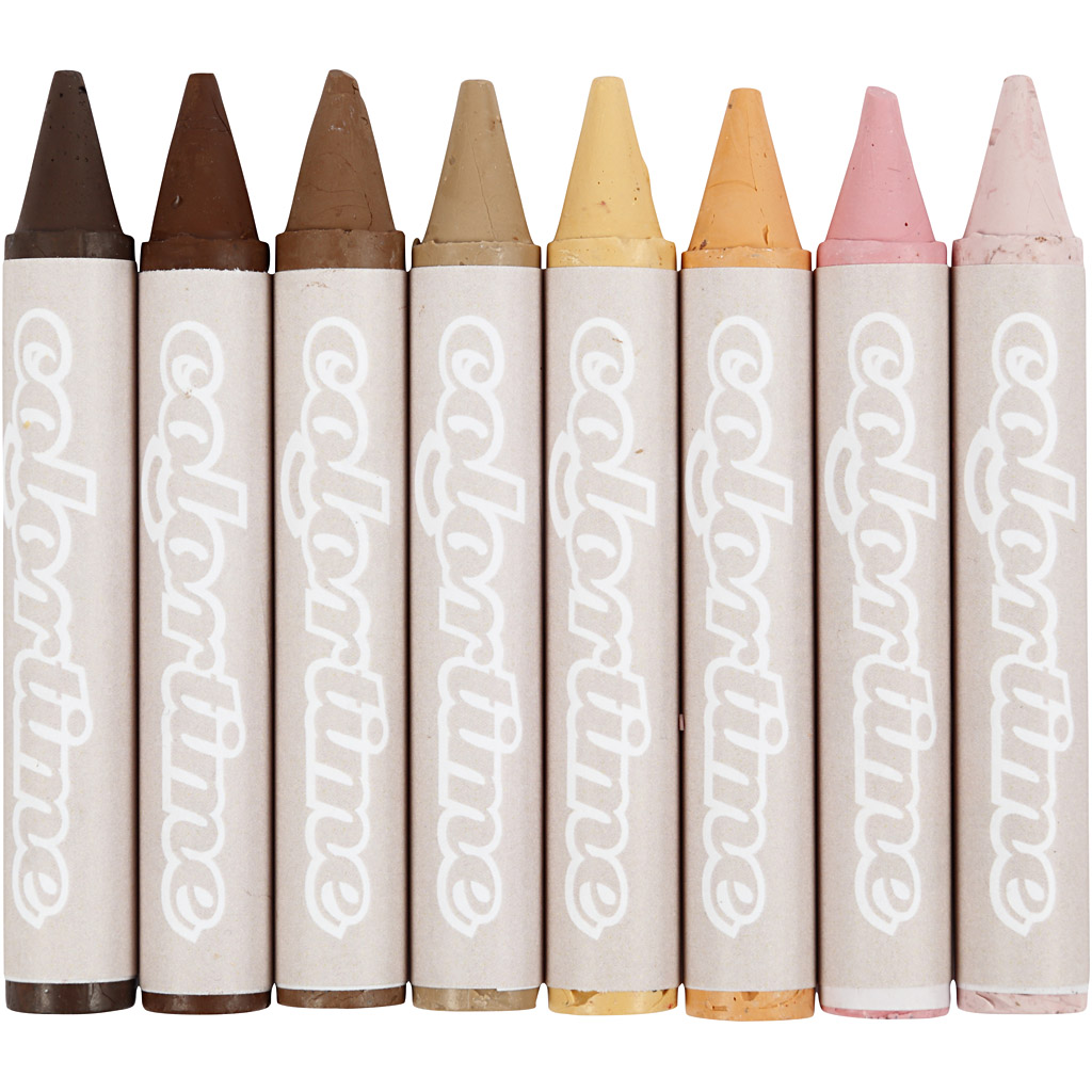 Vahakriidid, L: 10 cm, diameeter. 15 mm, nahavärvid, 8 tk/ 1 pakk