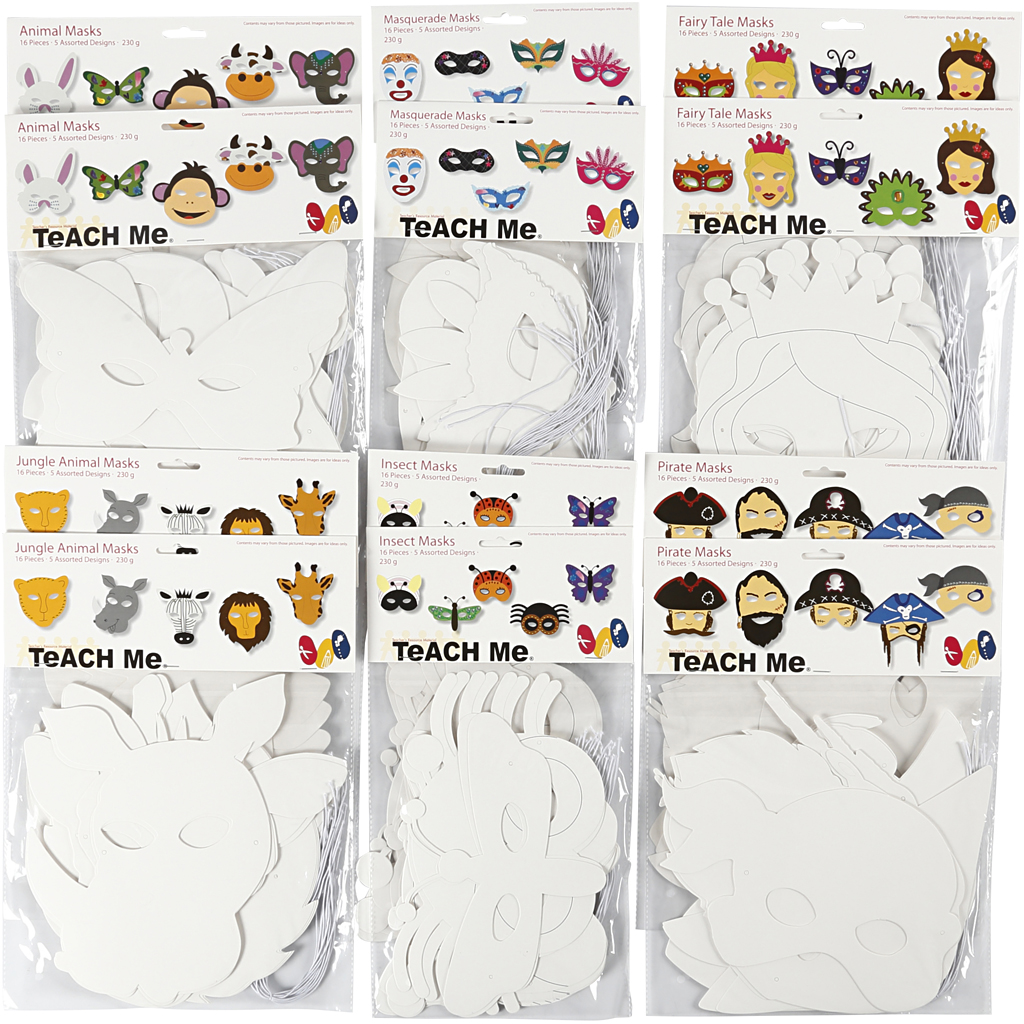 Kaardimaskid, kõrgus: 15-22 cm, laius: 24-25 cm, valge, 192 tk/ 1 pakk