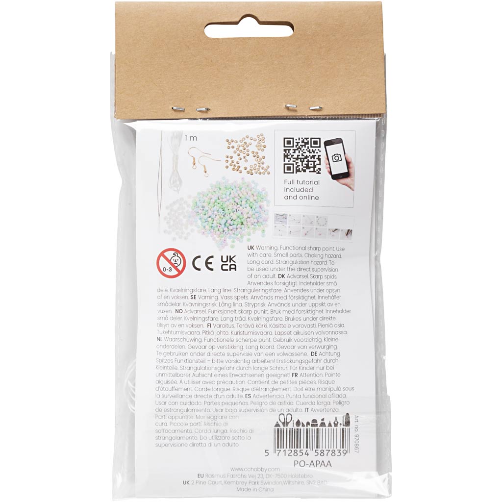 Mini Craft Kit Ehted, elastne käevõru, kõrvarõngad, 1 pakk - Image 2