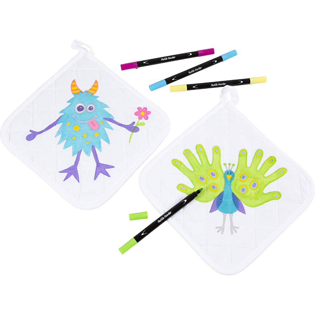 Group Craft Kit Kaunista oma pottide hoidjad, must, valge, 1 komplekt - Image 2