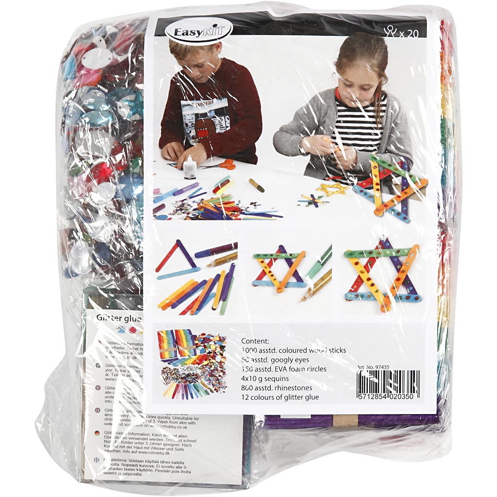 Glitter- ja puupulgad, erinevad värvid, 1 komplekt - Image 2