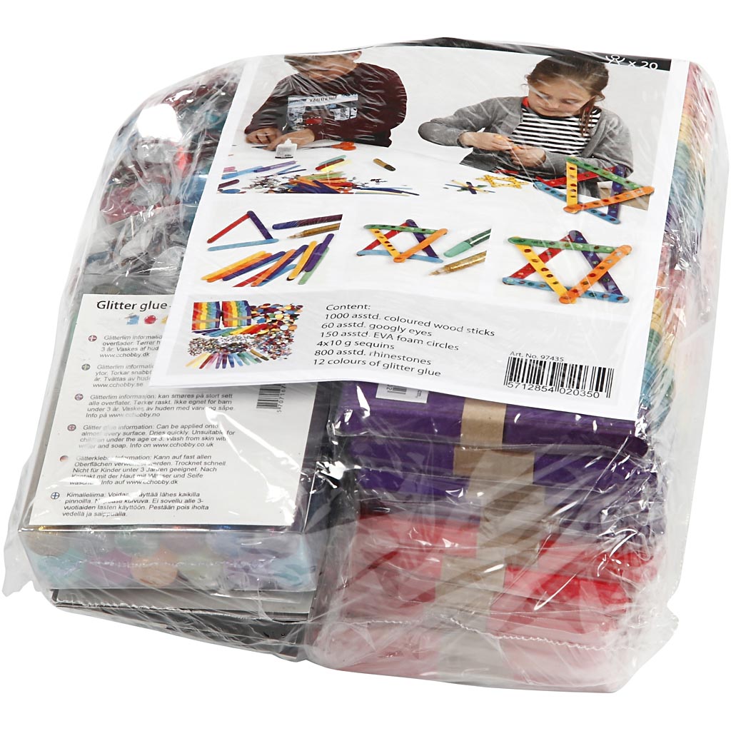 Glitter- ja puupulgad, erinevad värvid, 1 komplekt - Image 3