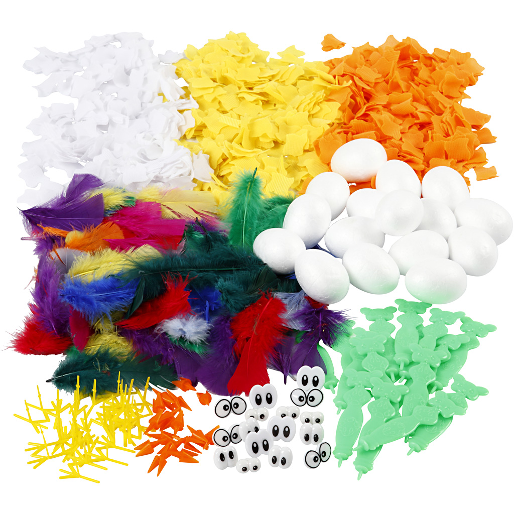 Lihavõttepühade tibude valmistamise komplekt, H: 6 cm, 16 tk, 1 komplekt