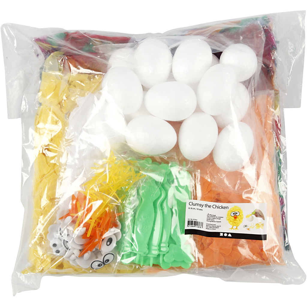 Lihavõttepühade tibude valmistamise komplekt, H: 6 cm, 16 tk, 1 komplekt - Image 2