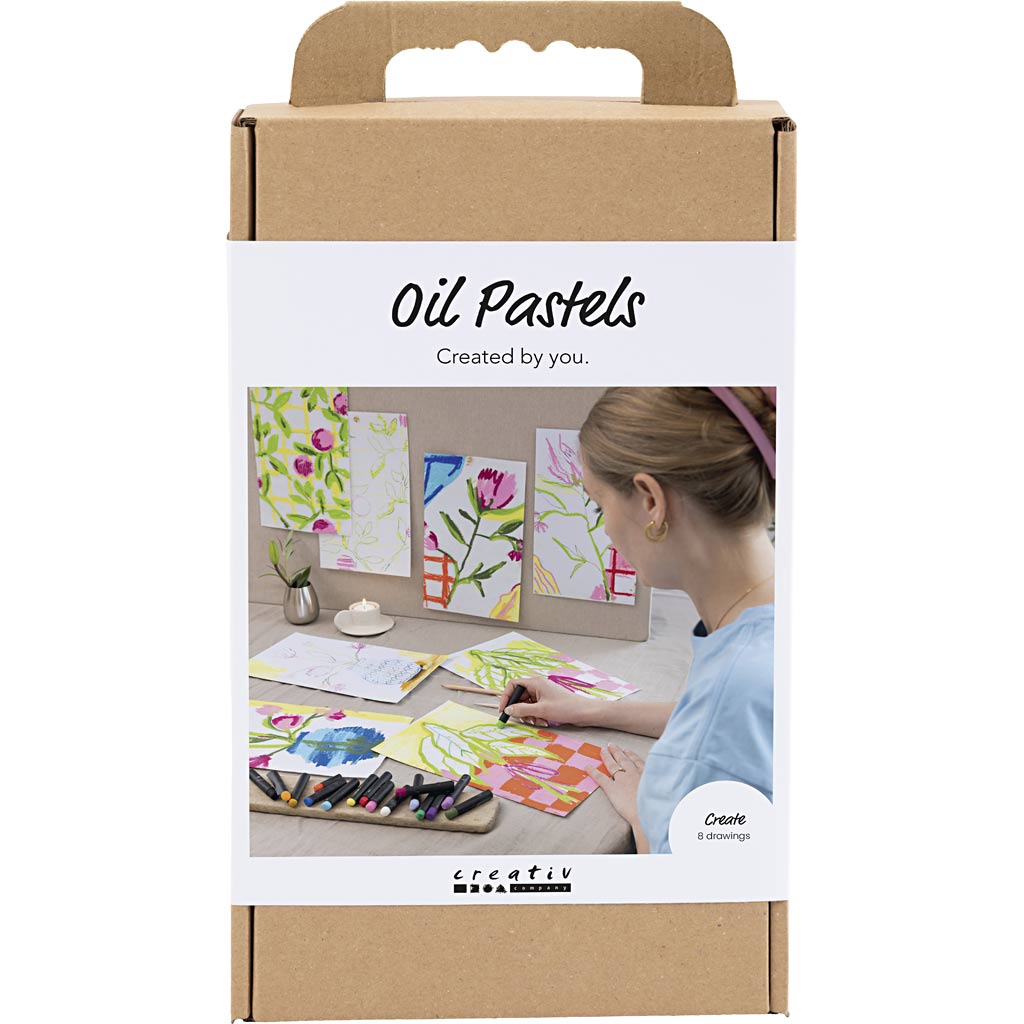 Craft Kit Õlipastellid, lilled, erinevad värvid, 1 pakk