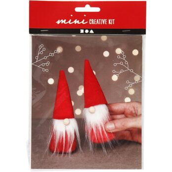 Mini meisterdamiskomplekt, jõulugnoom, H: 12 cm, punane, 1 pakk