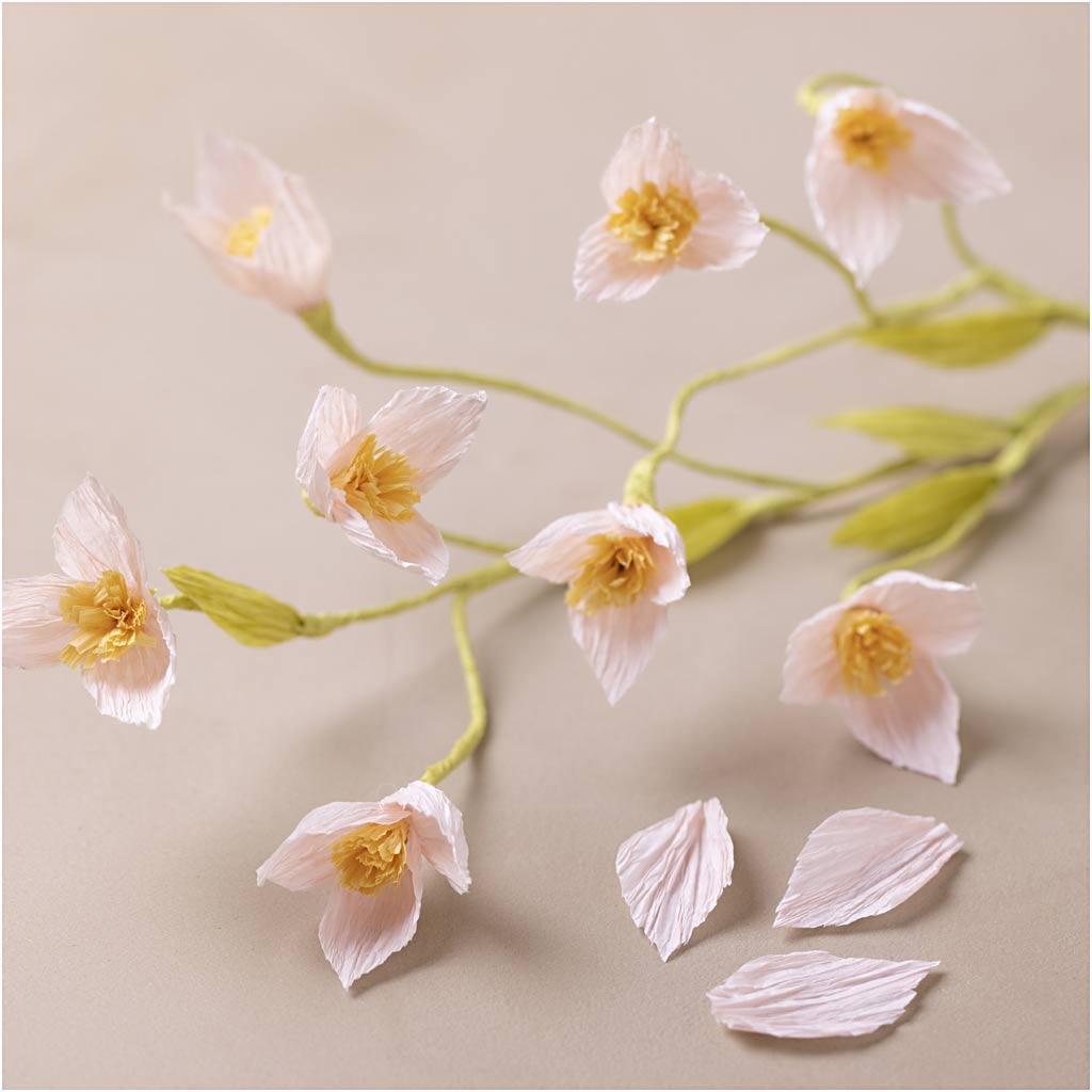 Mini Craft Kit krepppaber, kirsi oksad, kreepi suhe: 180%, 1 pakk - Image 4