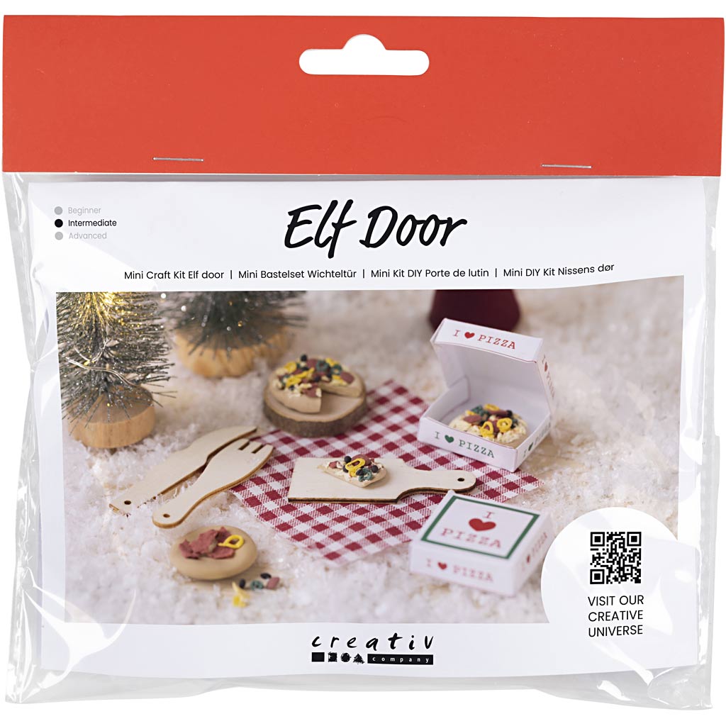 Mini Craft Kit Elf Door, Pizza, 1 pakk