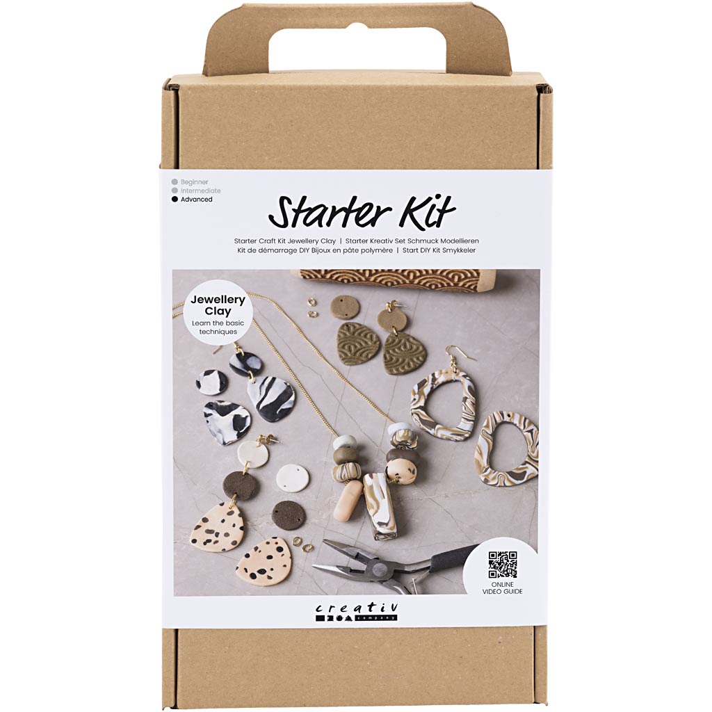 Starter Craft Kit Jewellery Clay, ehteid, värvide valik, 1 pakk