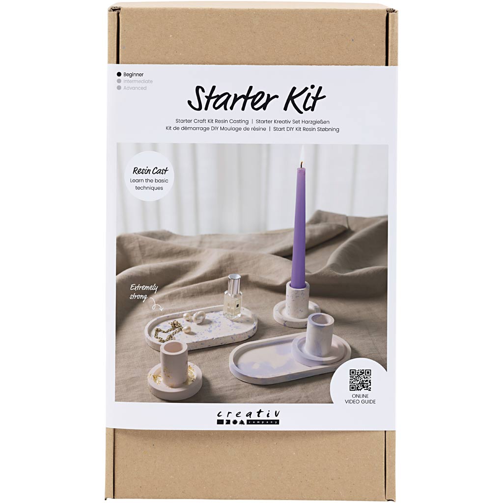 Starter Craft Kit Vaikne valukomplekt, 3 küünlaalust ja 2 kandikut, sinine, heleroosa, valge, 1 pakk