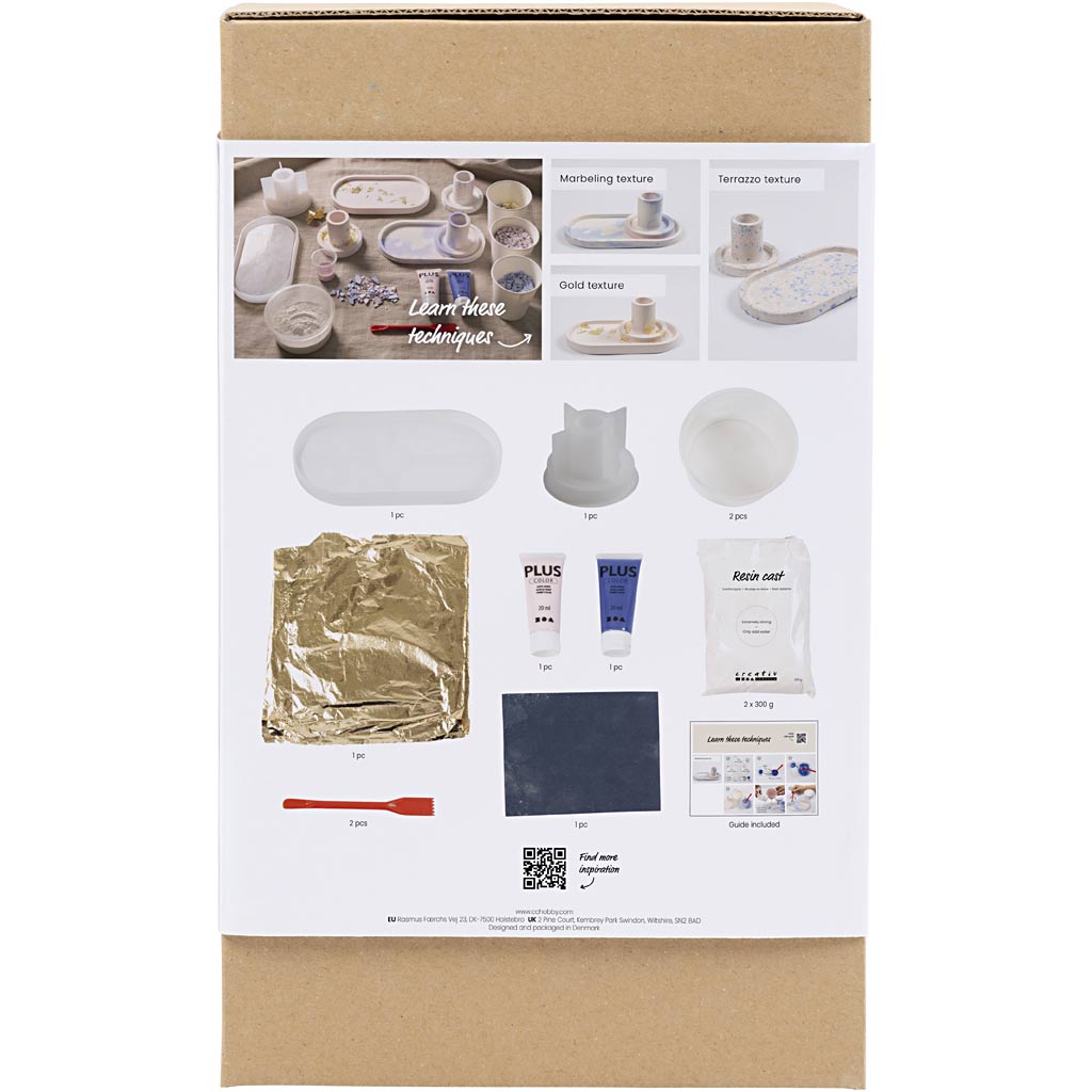 Starter Craft Kit Vaikne valukomplekt, 3 küünlaalust ja 2 kandikut, sinine, heleroosa, valge, 1 pakk - Image 2