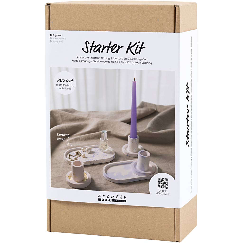 Starter Craft Kit Vaikne valukomplekt, 3 küünlaalust ja 2 kandikut, sinine, heleroosa, valge, 1 pakk - Image 3