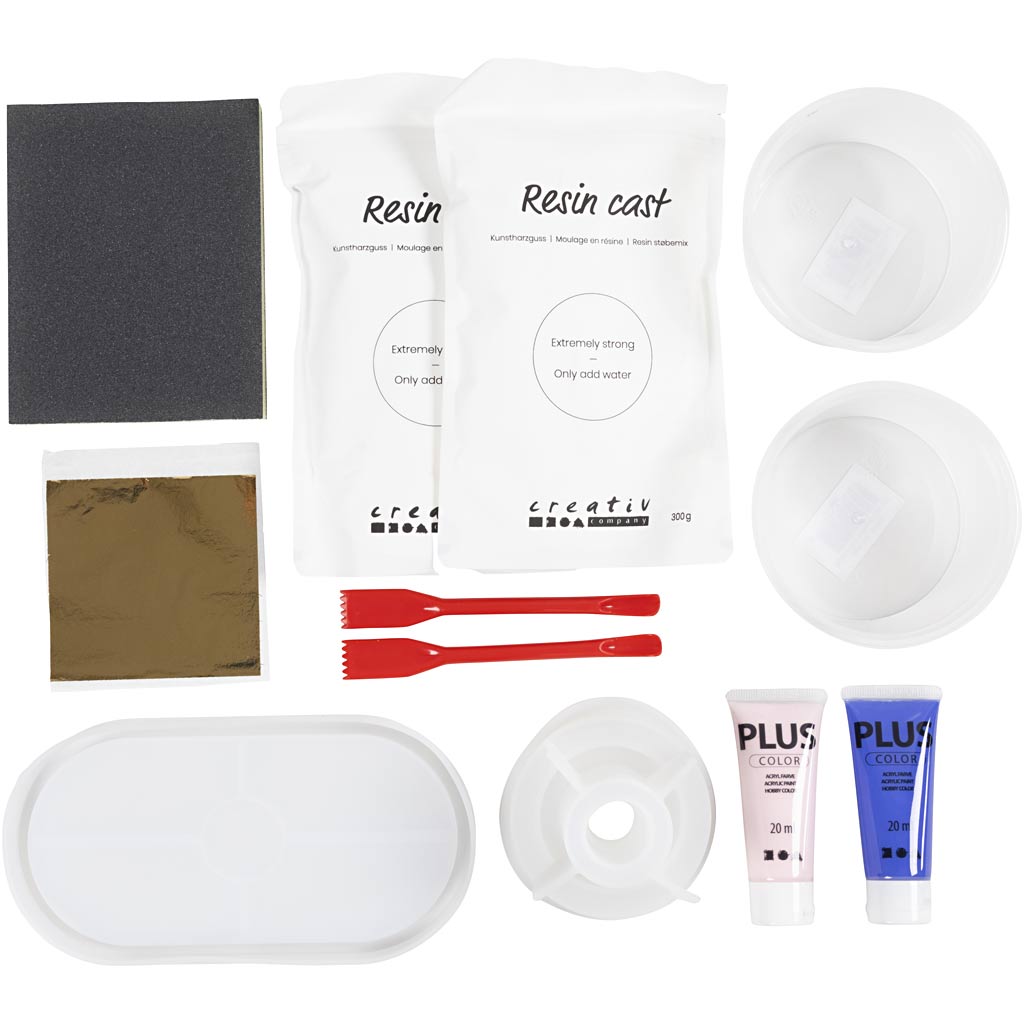 Starter Craft Kit Vaikne valukomplekt, 3 küünlaalust ja 2 kandikut, sinine, heleroosa, valge, 1 pakk - Image 4