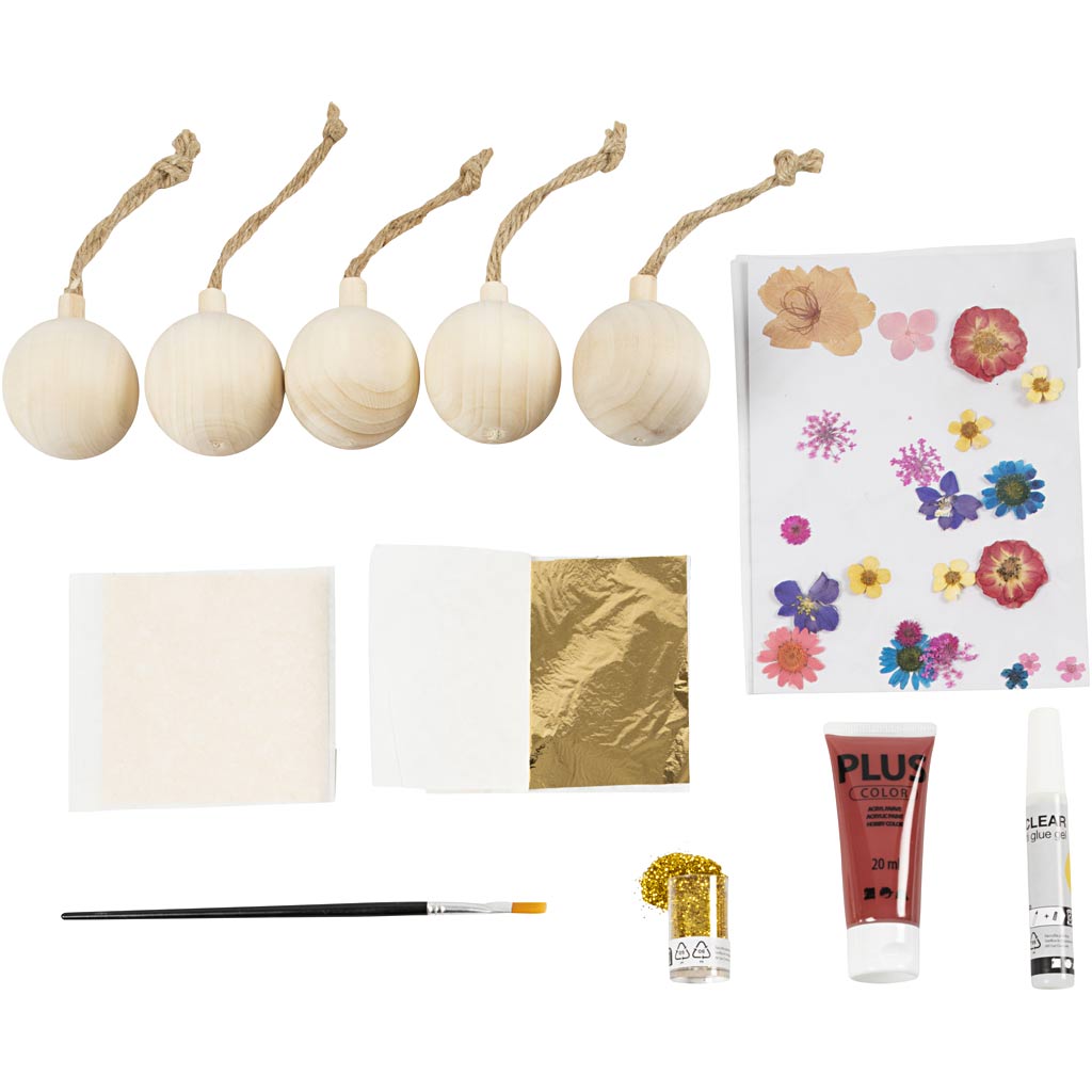 Craft Kit Decoupage, kuivatatud lilled, jõulupunane, 1 pakk - Image 4