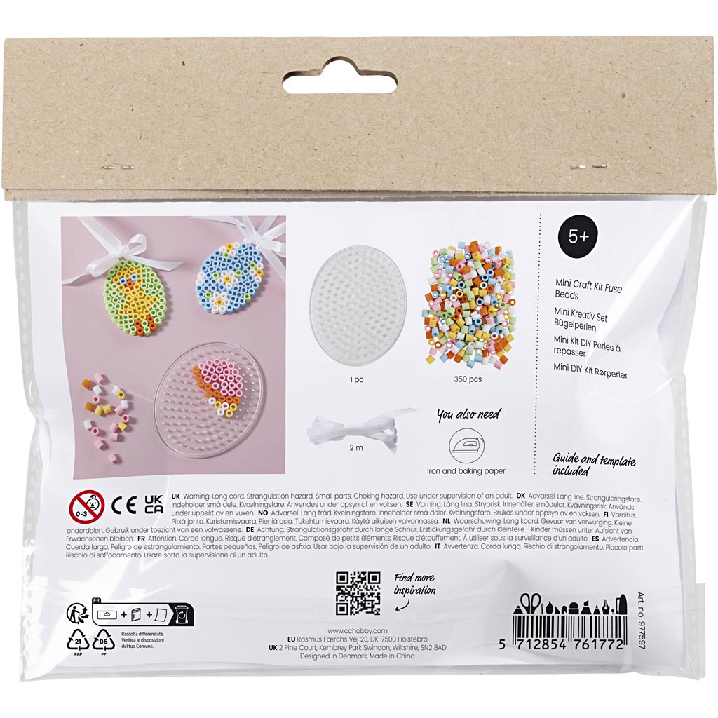 Mini Craft Kit Fuse Beads, munade rippuvad kaunistused, erinevad värvid, 1 pakk - Pilt 2