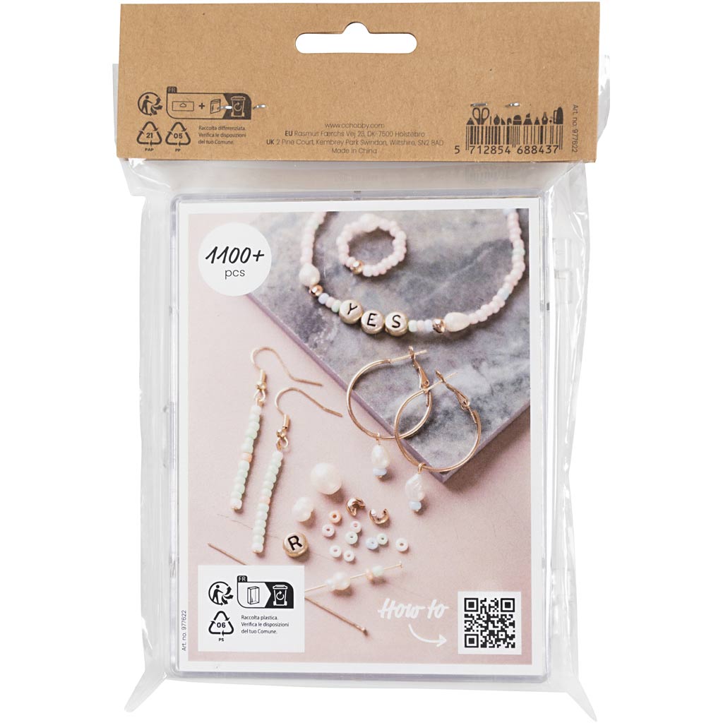 Craft Mix Ehted, mageveepärlid, ca. 1100+ tk, mute värvid, 1 pakk - Image 3