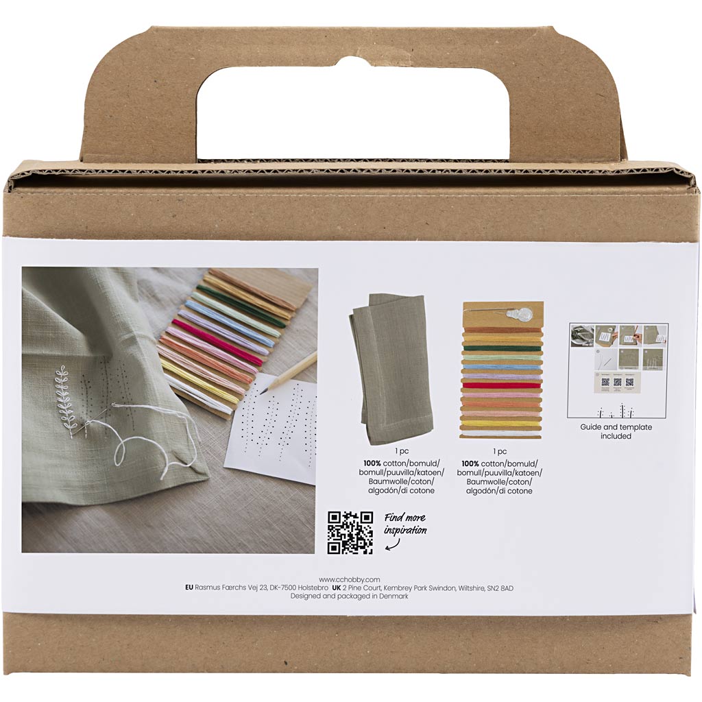 Mini Craft Kit Tikkimine, salvrätik, tolmune roheline, 1 pakk - Image 2