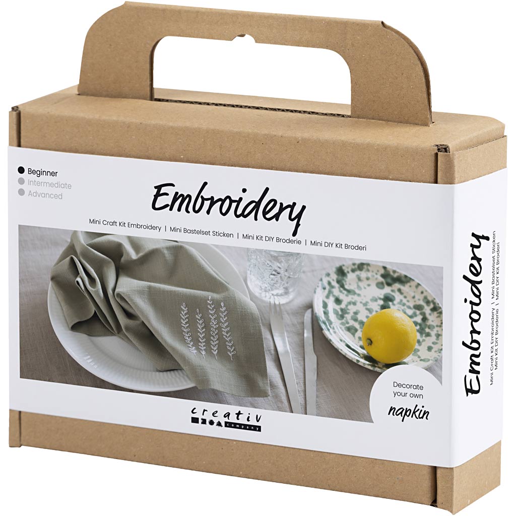 Mini Craft Kit Tikkimine, salvrätik, tolmune roheline, 1 pakk - Image 3